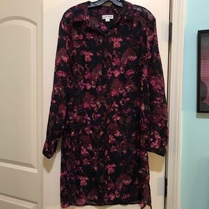 Sheer Floral Button Down